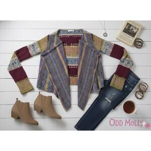 Odd Molly Boho Open Front Cardigan Sz. 3 (large 10/12)